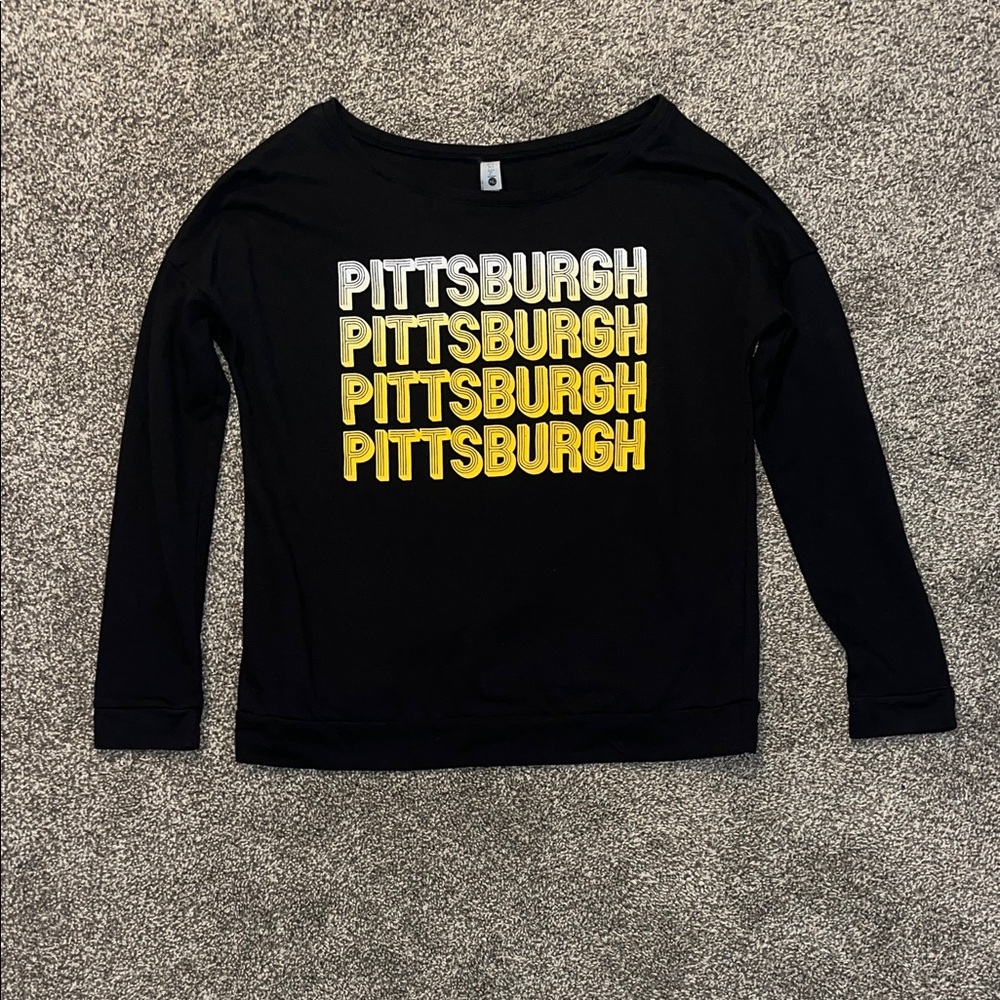 Next Level Apparel PITTSBURGH Black Long Sleeve Shirt